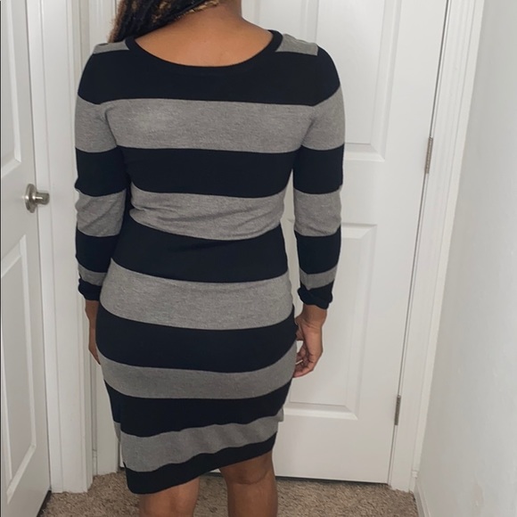 STRIPPED BODYCON SWEATER DRESS - Picture 3 of 4